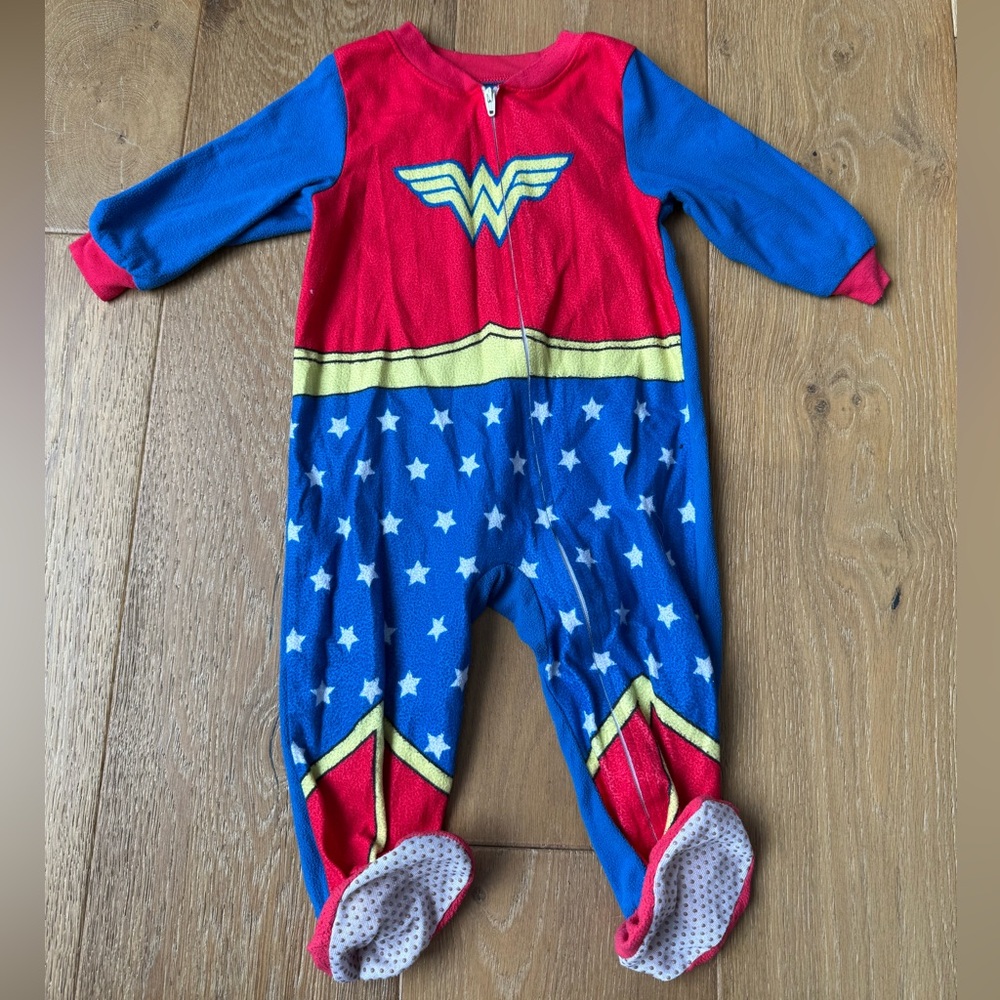 DC Superhero Kids Costume pajamas- Red, Blue, and Yellow 18 months